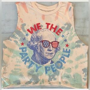Fourth of July Independence Day We The Party People America Self Cut Tank Size M